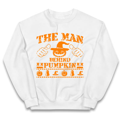 The Man Behind Pumpkin Halloween Kids Jumper