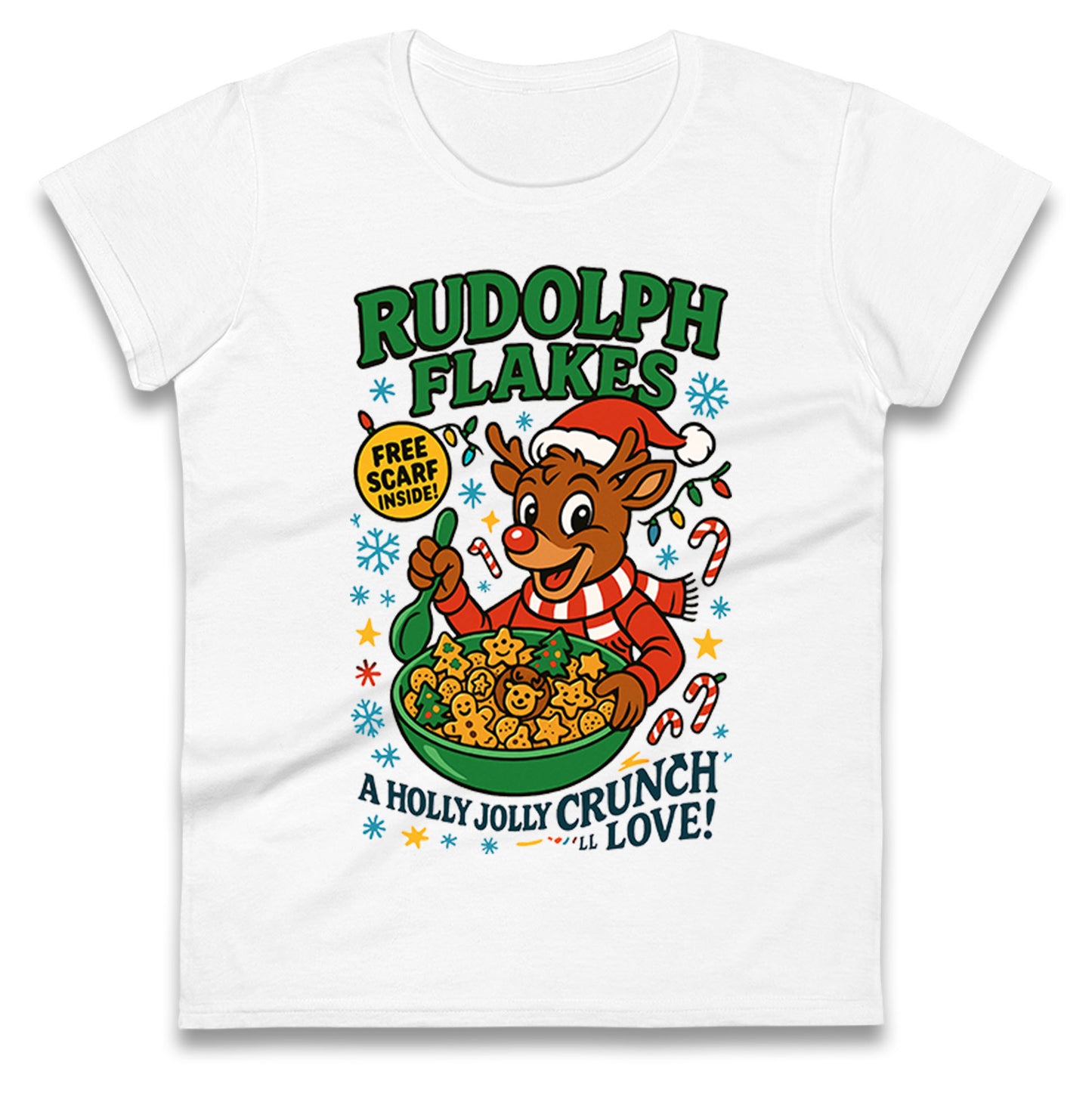 Rudolph The Red Nose Reindeer Ladies T Shirt