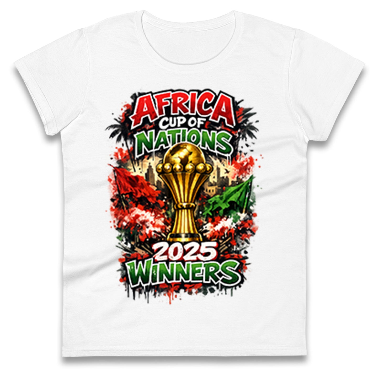 Morocco Africa Cup Of Nations Winners 2025 Ladies T Shirt