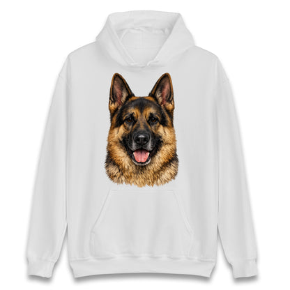 German Shepherd Dog Face Hoodie