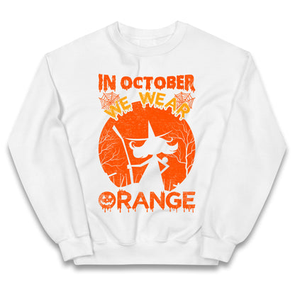 In October We Wear Orange Halloween Jumper
