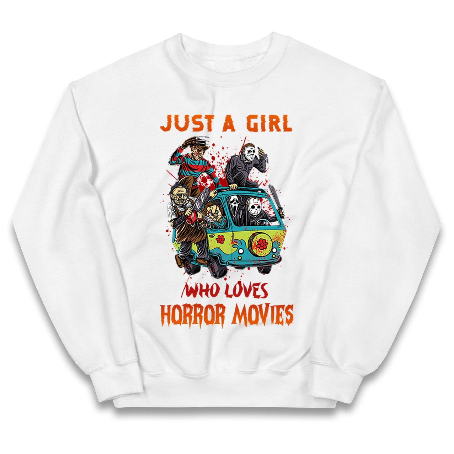 Just A Girl Who Loves Horror Movies Halloween Jumper
