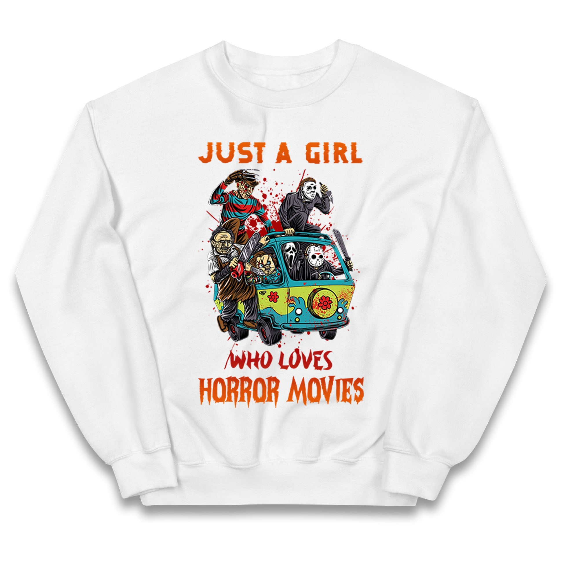 Just A Girl Who Loves Horror Movies Halloween Jumper
