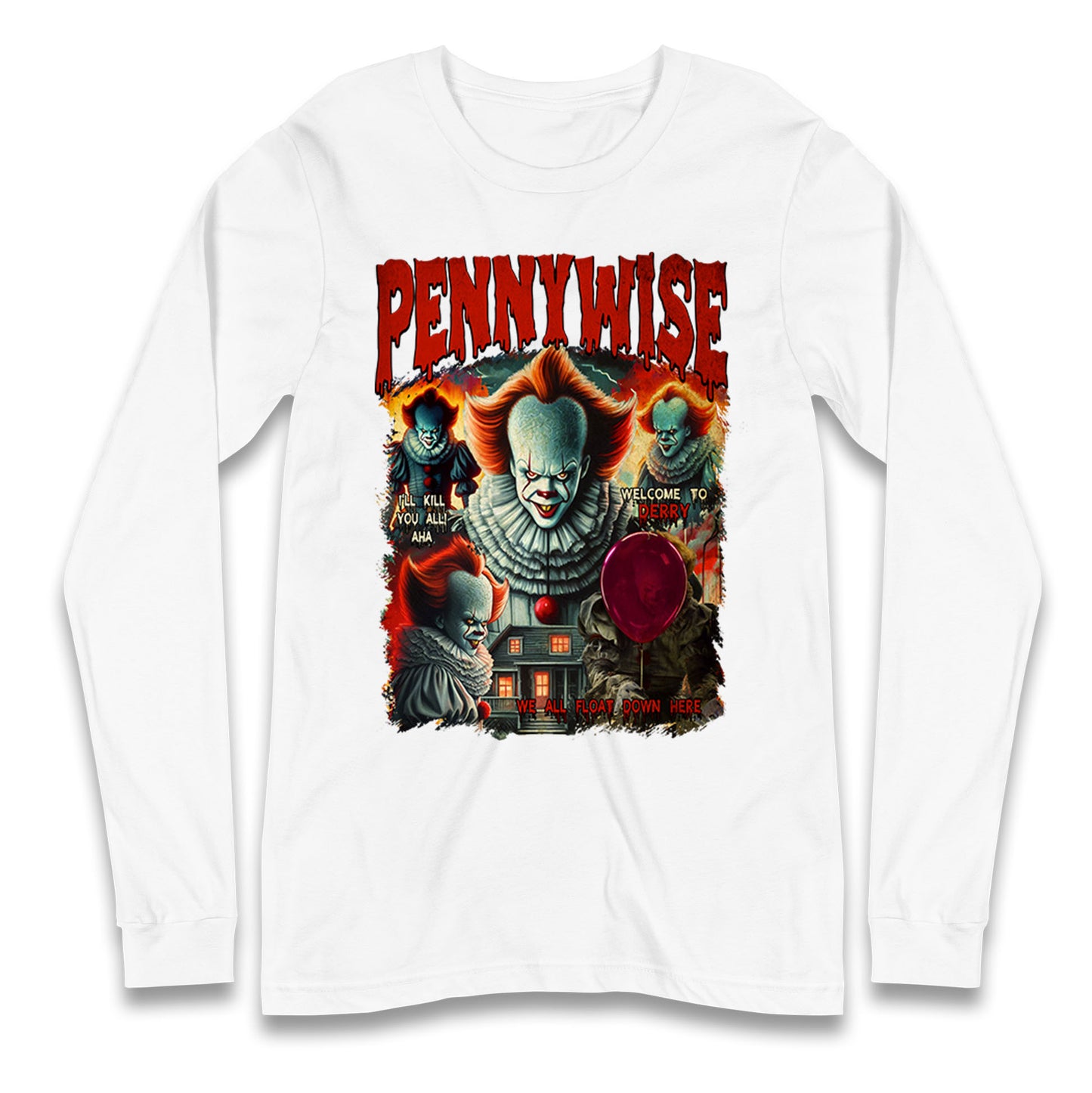 The Clown Pennywise Halloween Bootleg Long Sleeve T Shirt