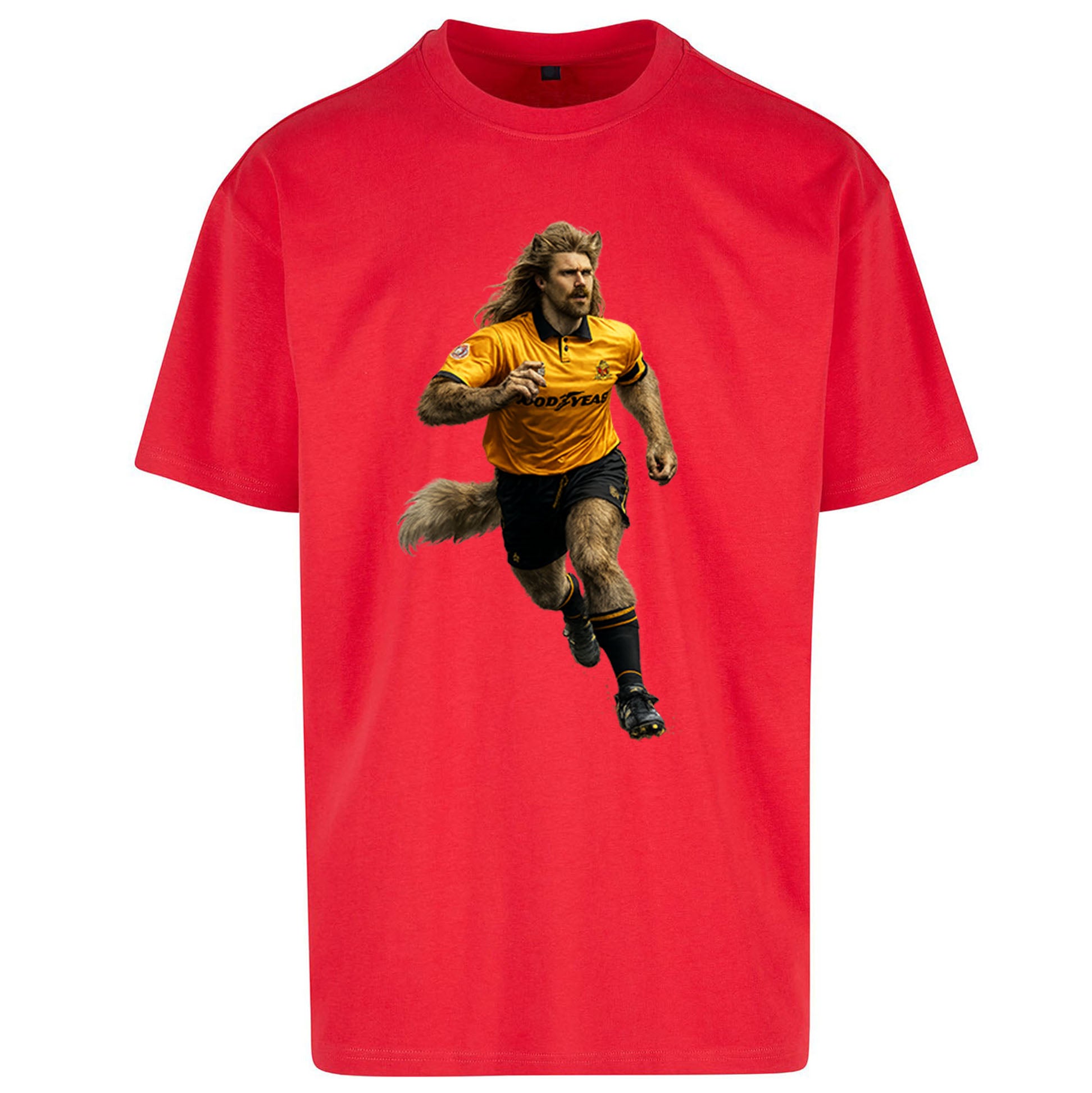 Retro The Wolf Wolves Football Oversized T Shirt
