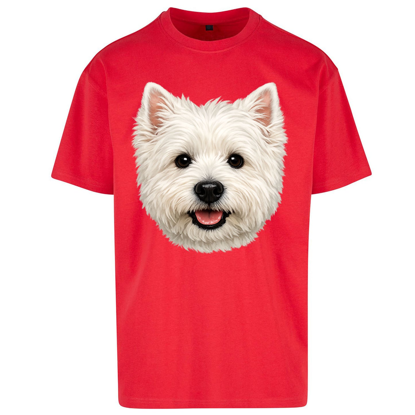 West Highland White Terrier Dog Face Oversized T Shirt