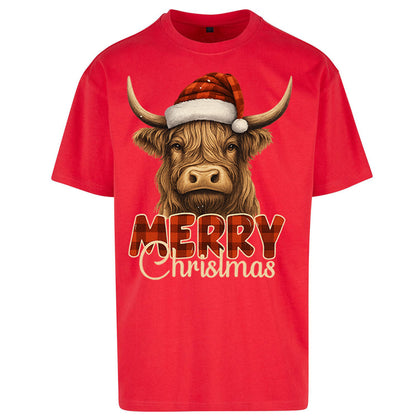 Highland Cow Christmas Oversized T Shirt