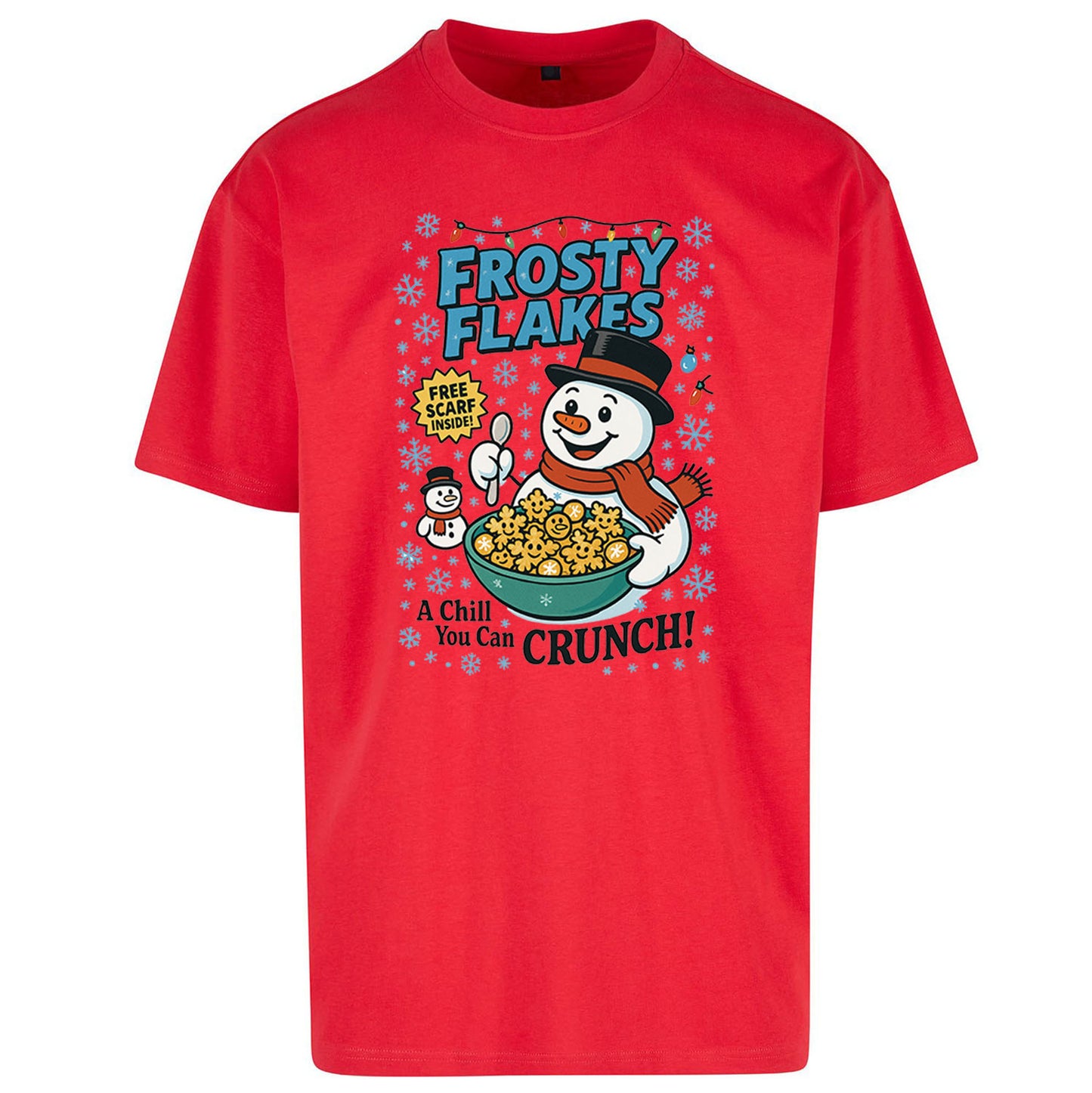 Snowman Christmas Oversized T Shirt 