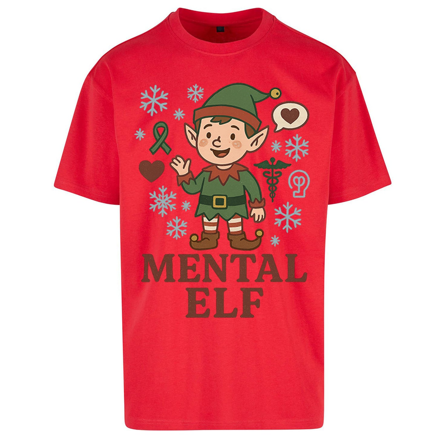 Mental Health Christmas Oversized T Shirt