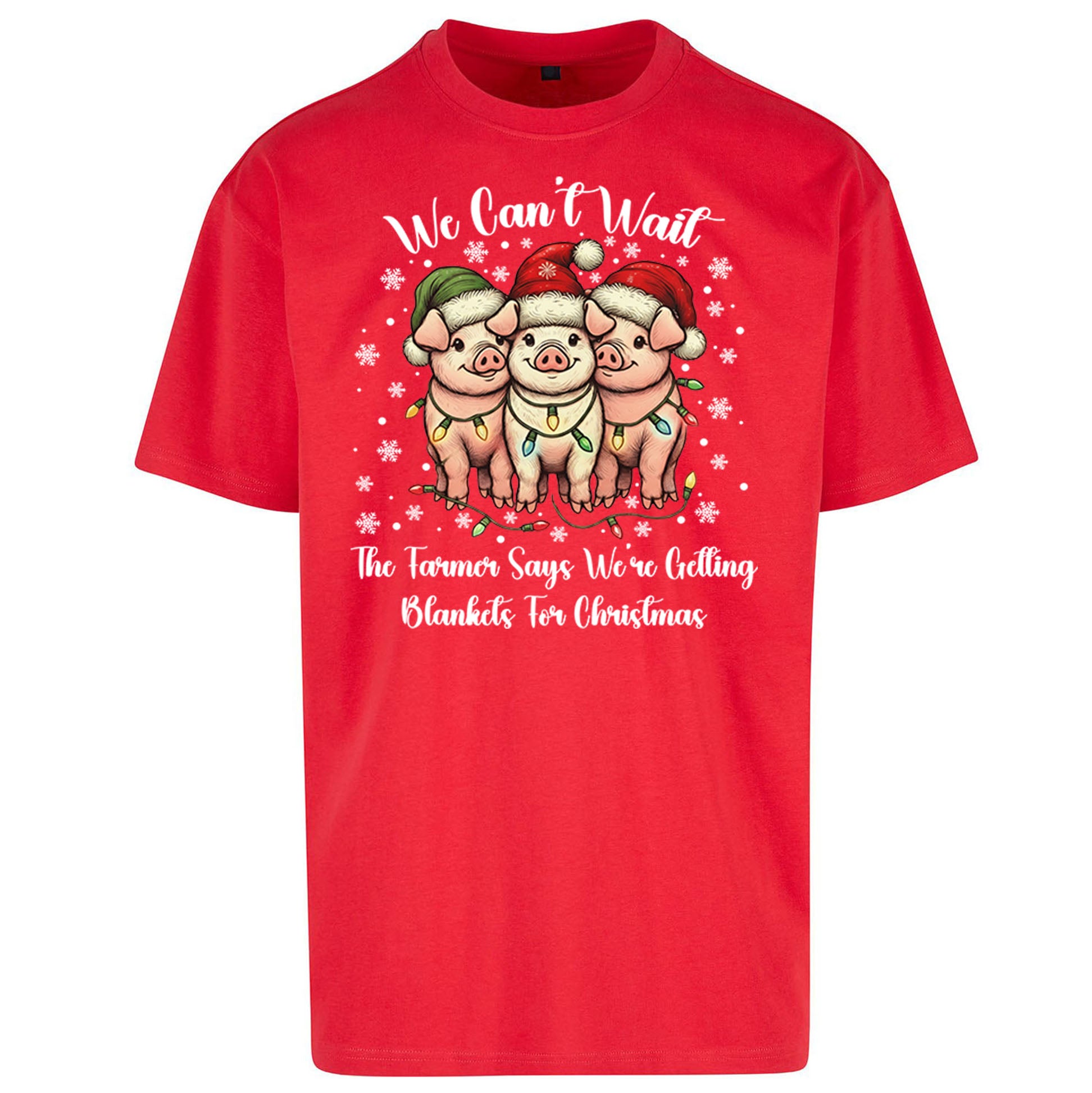 Three Pigs Christmas Oversized T Shirt
