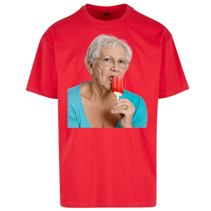 Grandma Licking Lollipop Seductively Oversized T Shirt