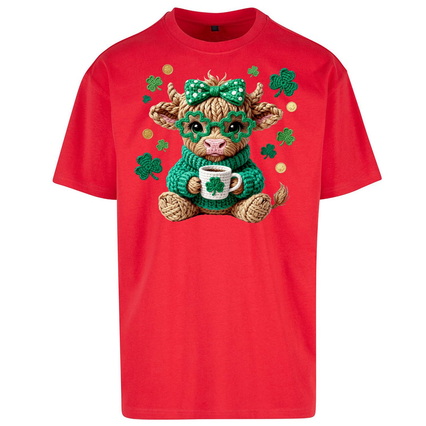 Cute Cow St Patrick Oversized T Shirt