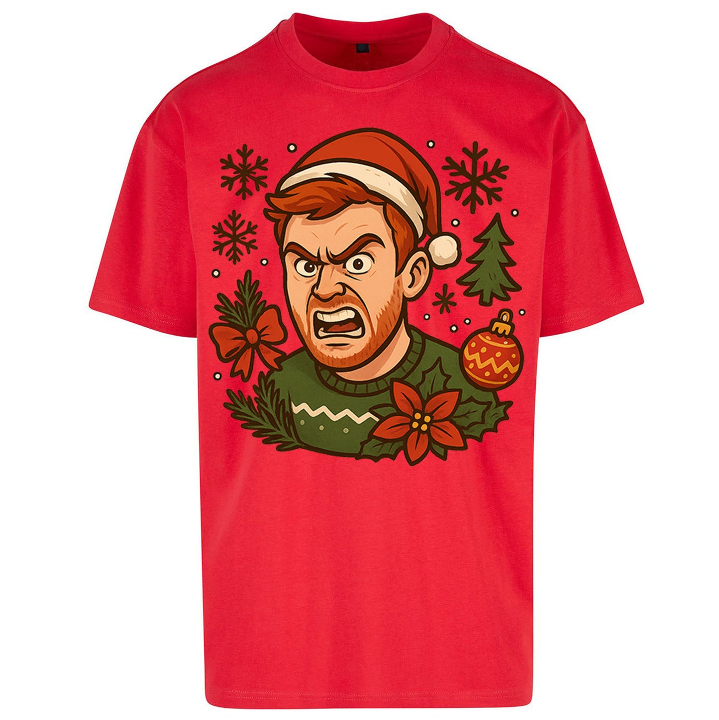 Angry Ginge Christmas Oversized T Shirt