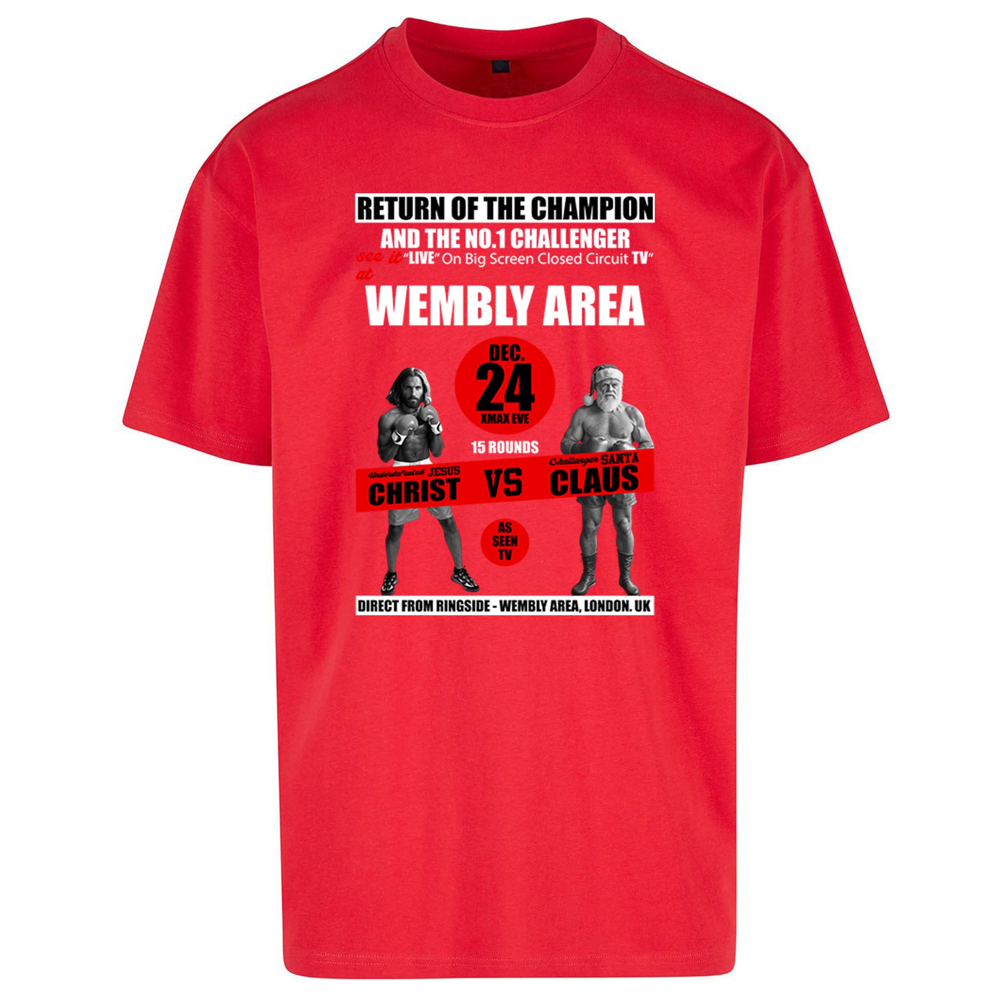 Jesus Christ Vs Santa Claus Oversized T Shirt 