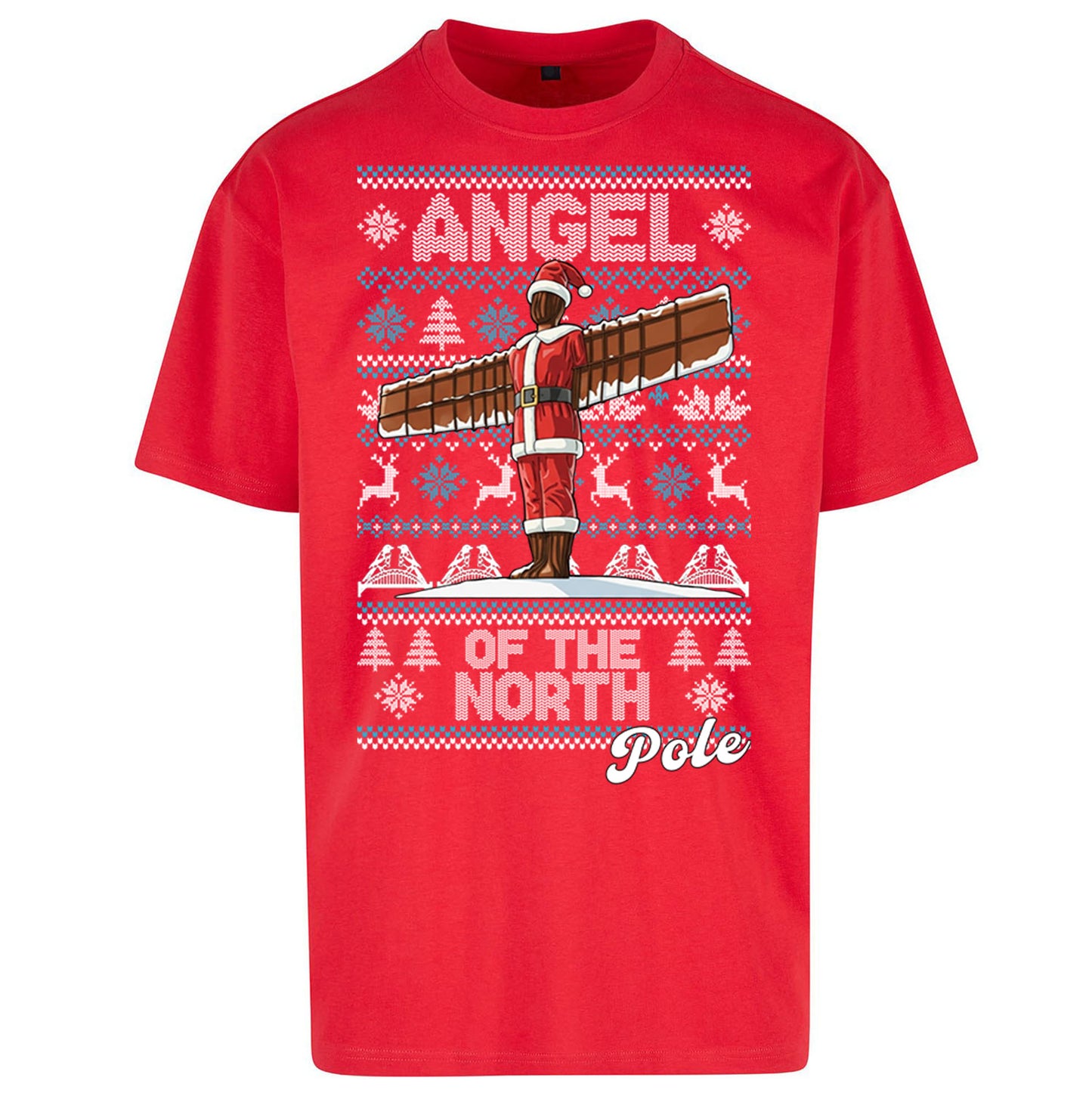 Angel Of The North Pole Christmas Oversized T Shirt