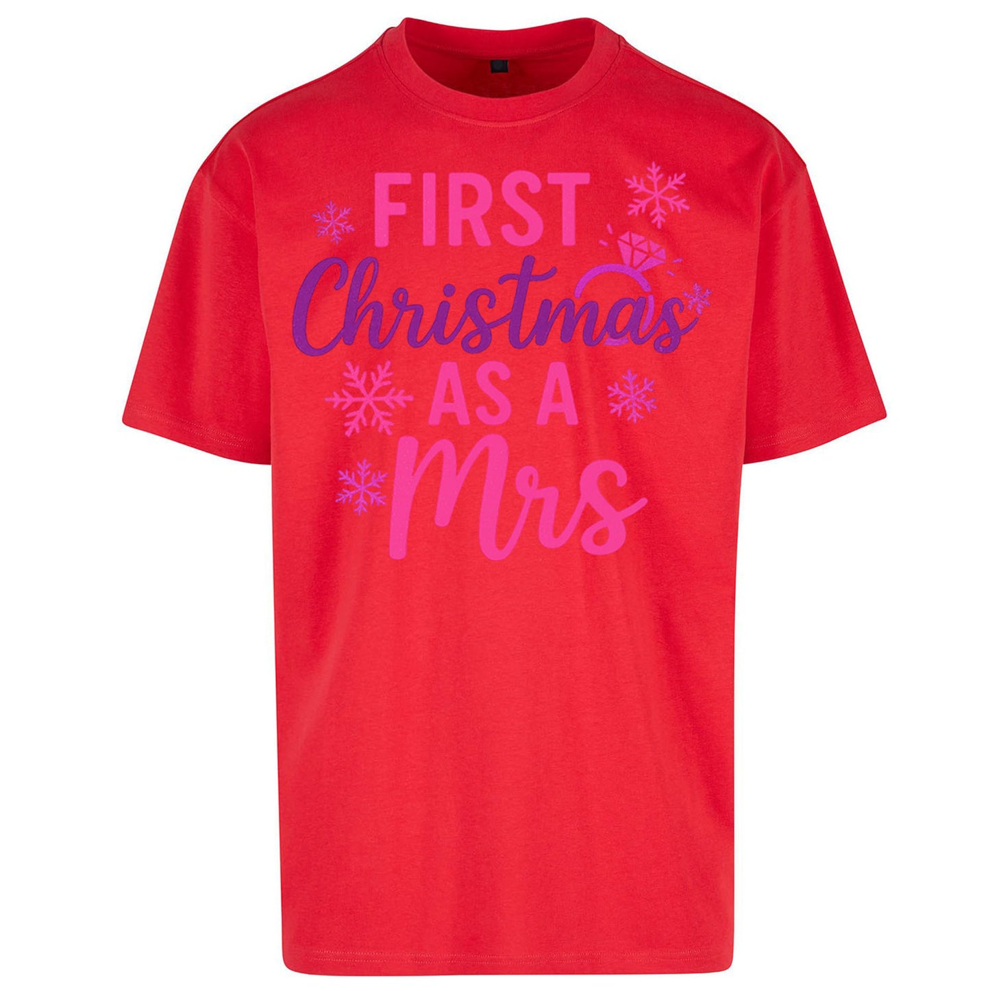 First Christmas As A Mrs Oversized T Shirt