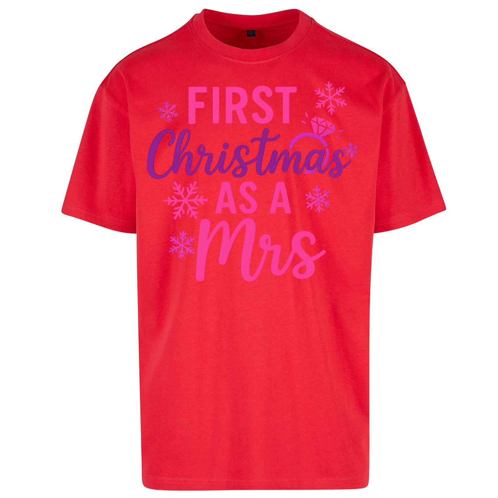 First Christmas As A Mrs Oversized T Shirt
