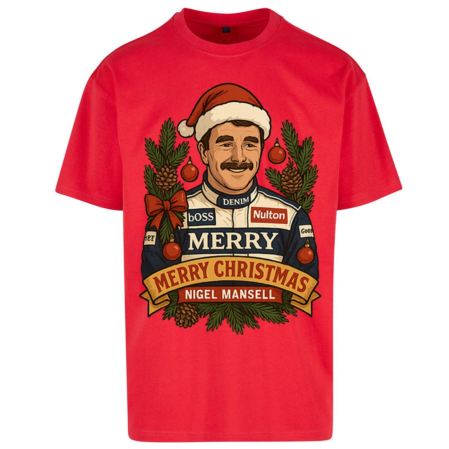 Nigel Mansell Christmas Oversized T Shirt