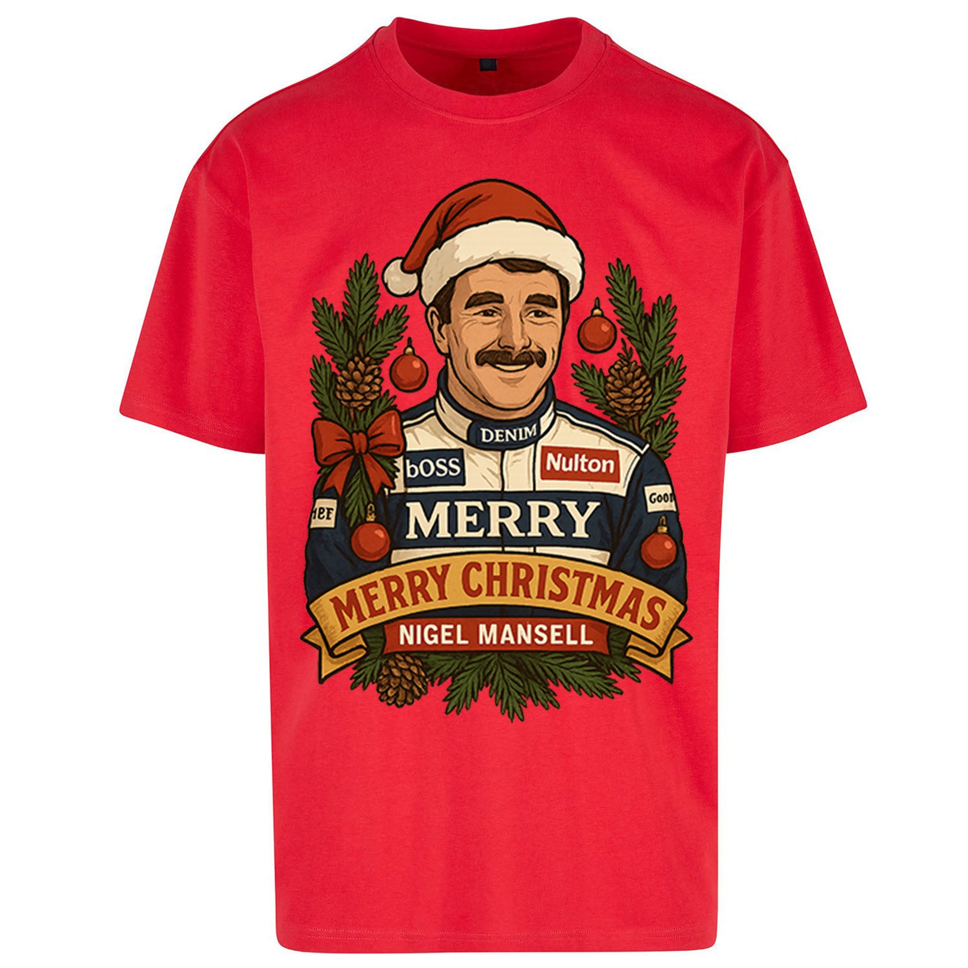 Nigel Mansell Christmas Oversized T Shirt