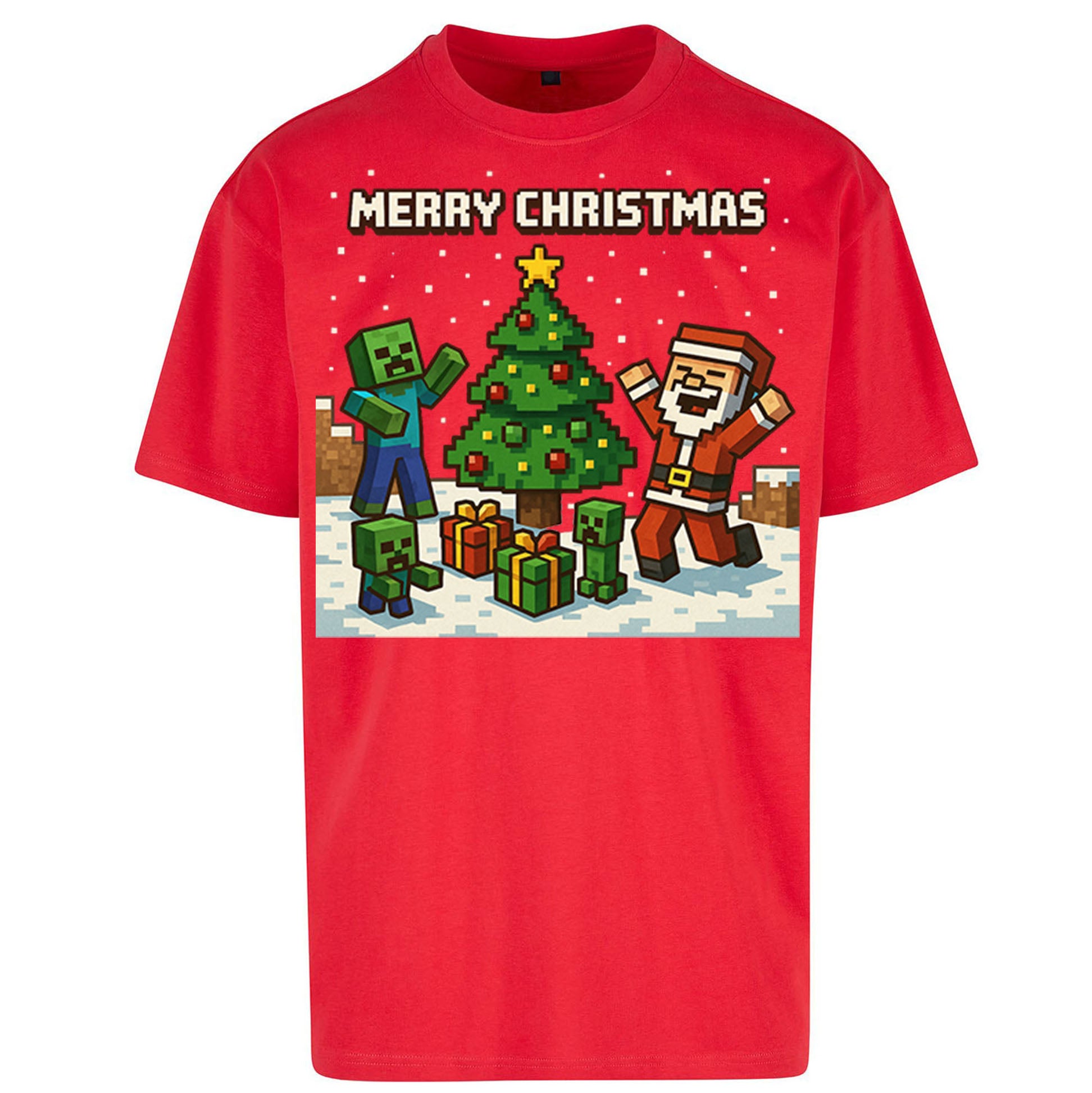 Minecraft Christmas Oversized T Shirt