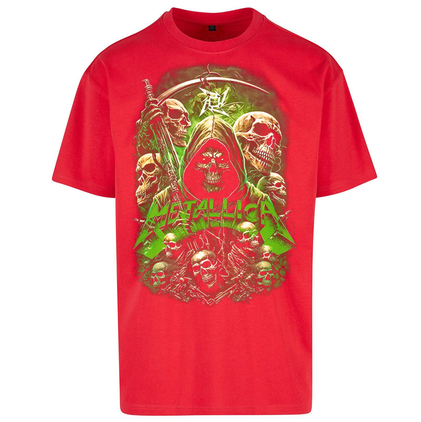 Metallica Green Skulls Oversized T Shirt
