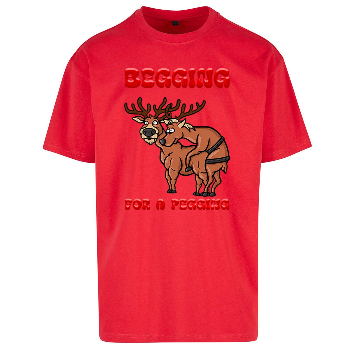 Deer Christmas Oversized T Shirt
