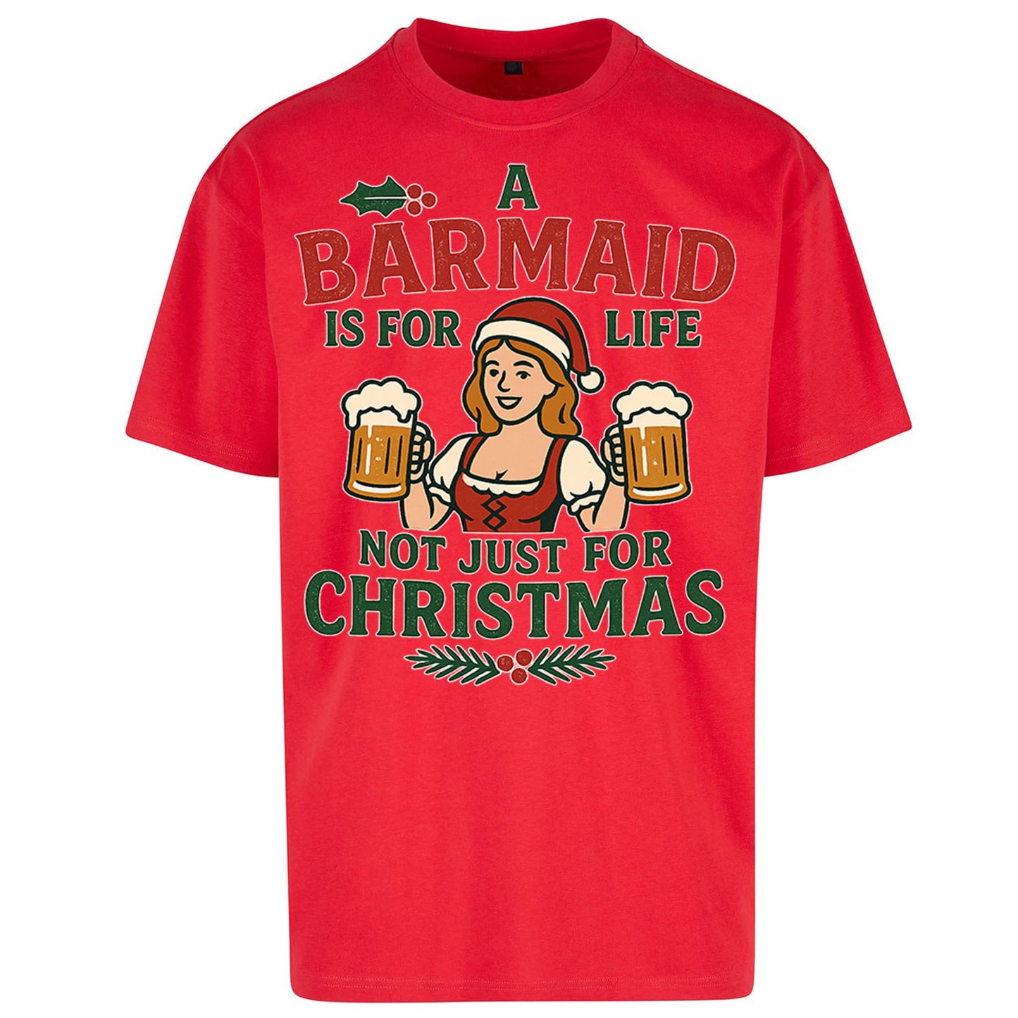 Barmaid Xmas Oversized T Shirt