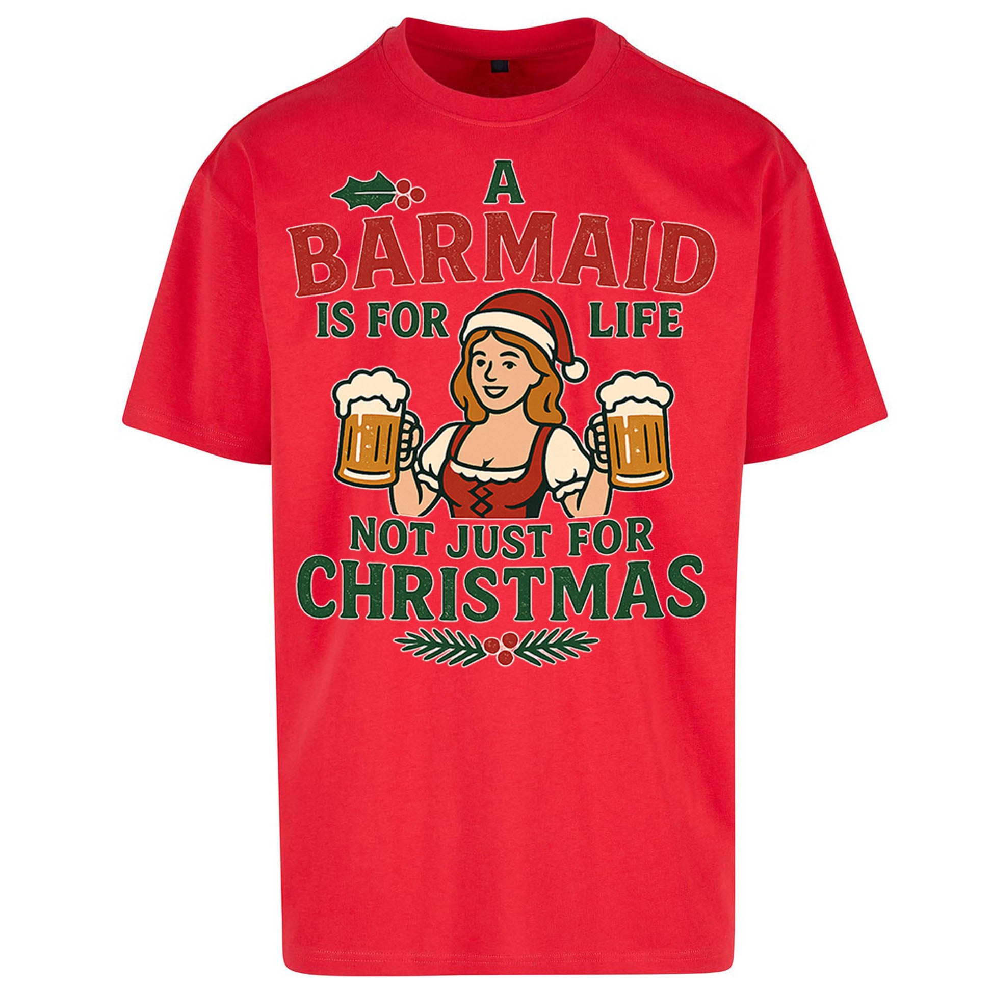 Barmaid Xmas Oversized T Shirt