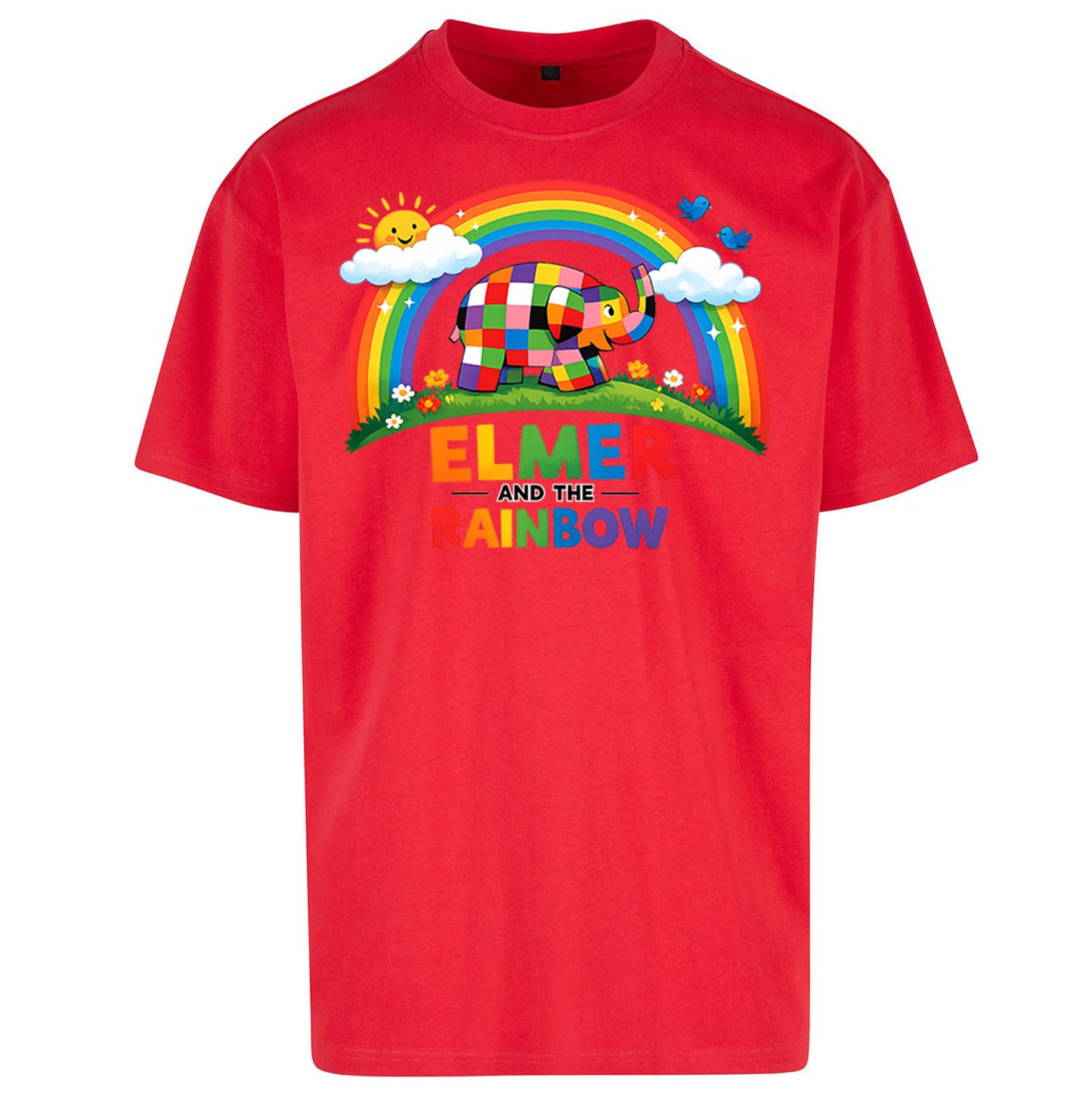 Elmer And The Rainbow Oversized T Shirt 