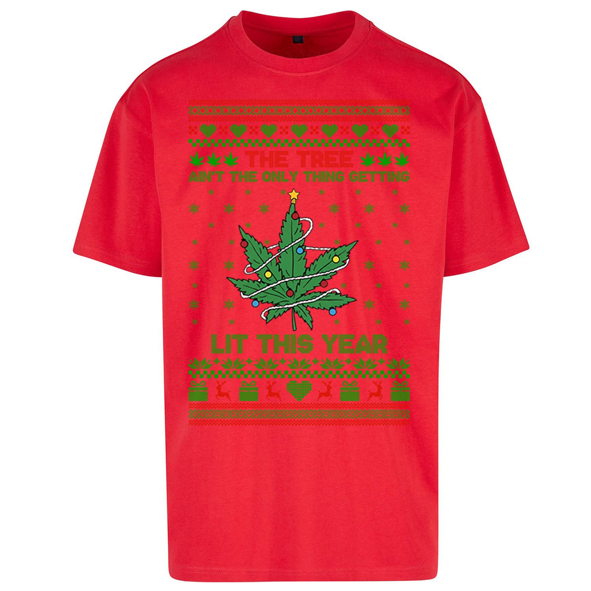 Cannabis Christmas Oversized T Shirt