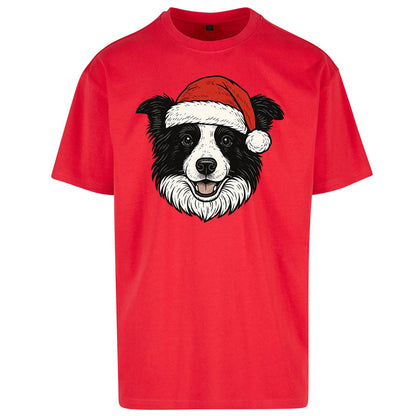 Border Collie Christmas Oversized T Shirt