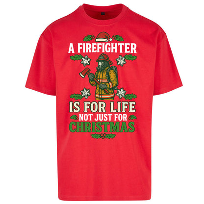 Firefighter Christmas Oversized T Shirt