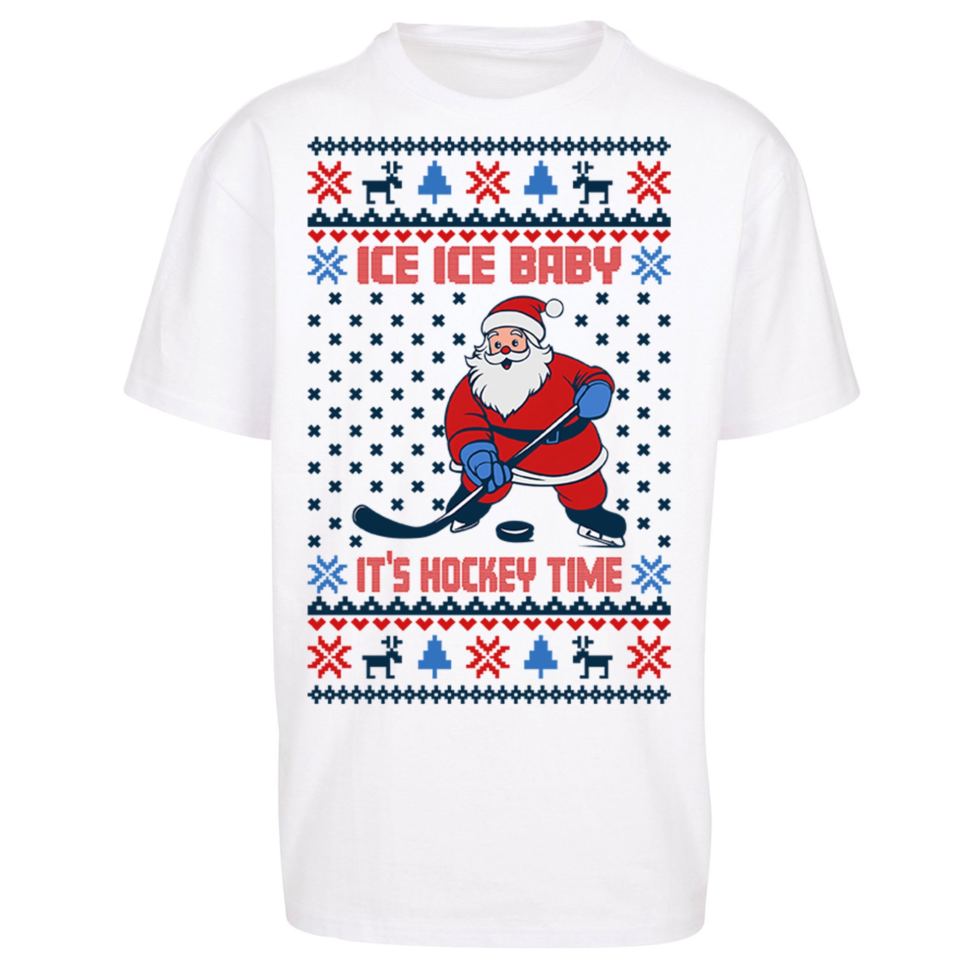 Hockey Christmas Oversized T Shirt