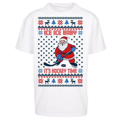 Hockey Christmas Oversized T Shirt