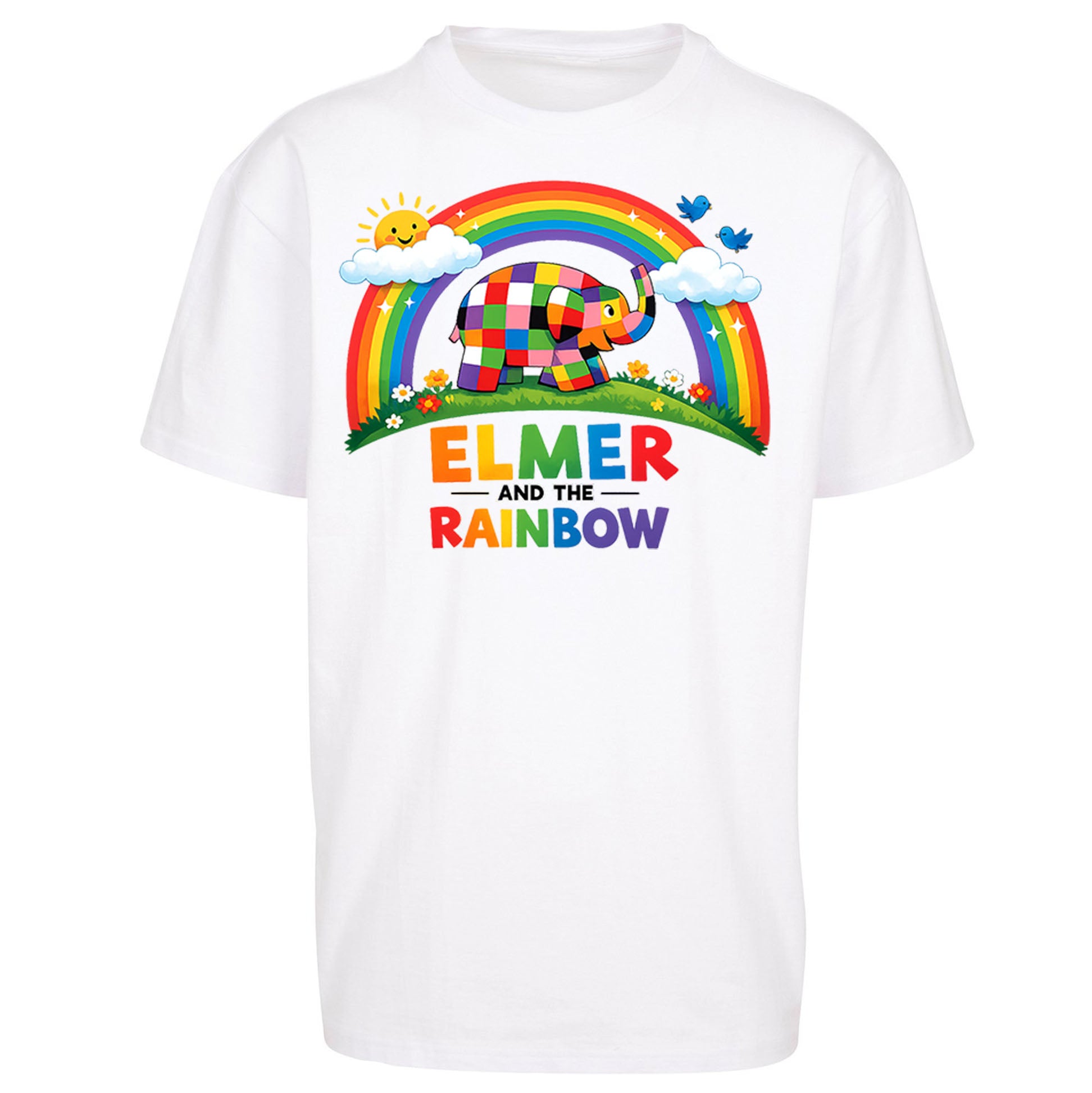 Elmer And The Rainbow Oversized T Shirt 