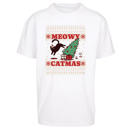 Christmas Cat Oversized T Shirt