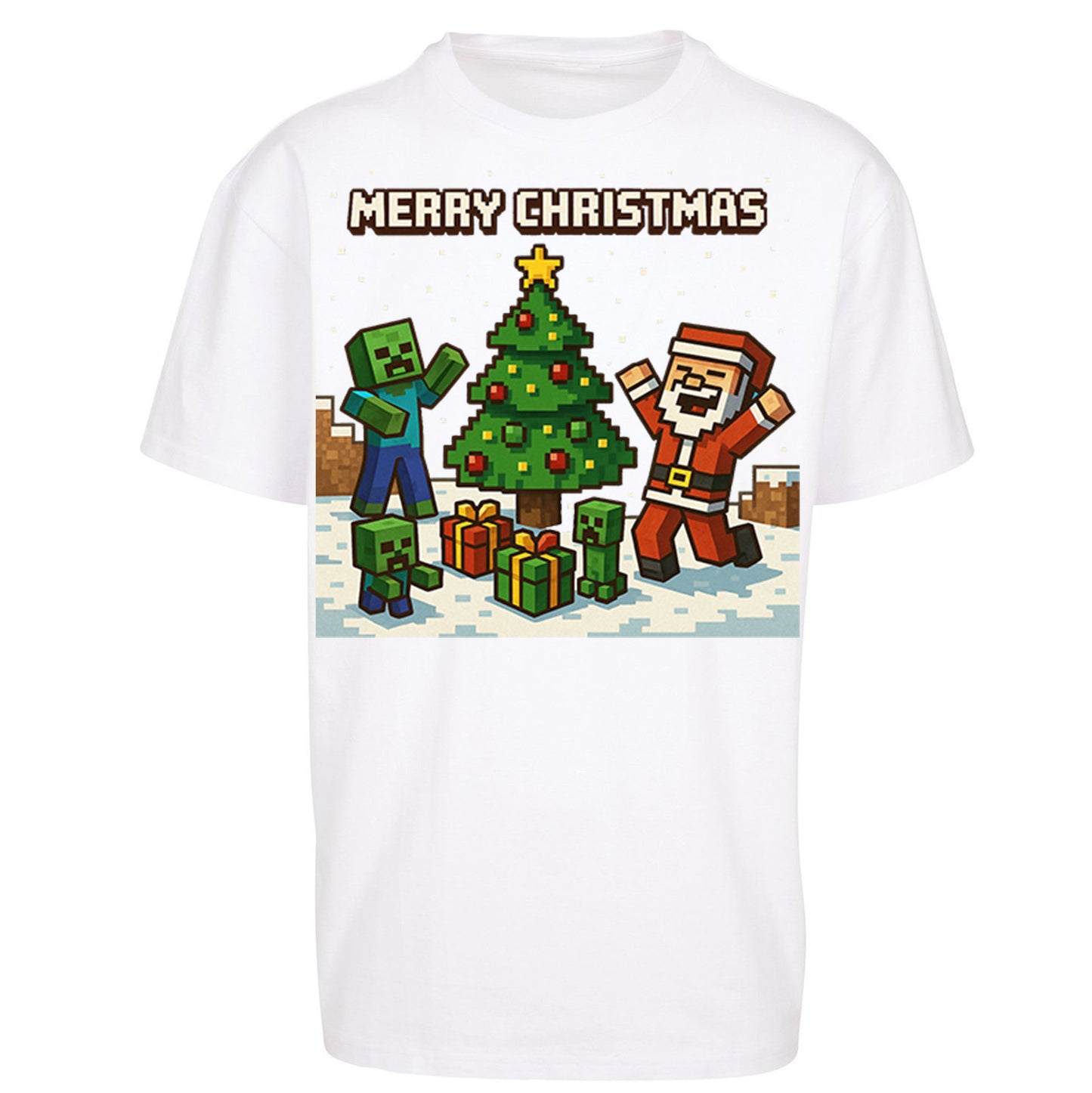 Minecraft Christmas Oversized T Shirt