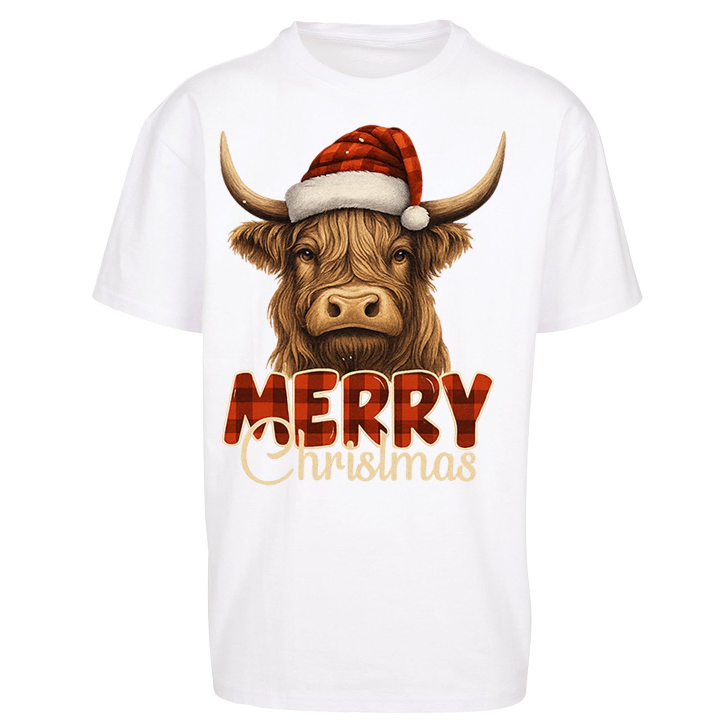 Highland Cow Christmas Oversized T Shirt