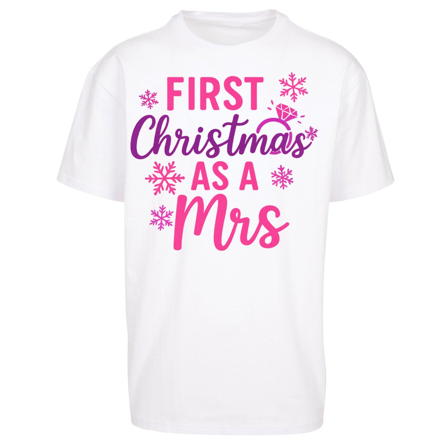 First Christmas As A Mrs Oversized T Shirt