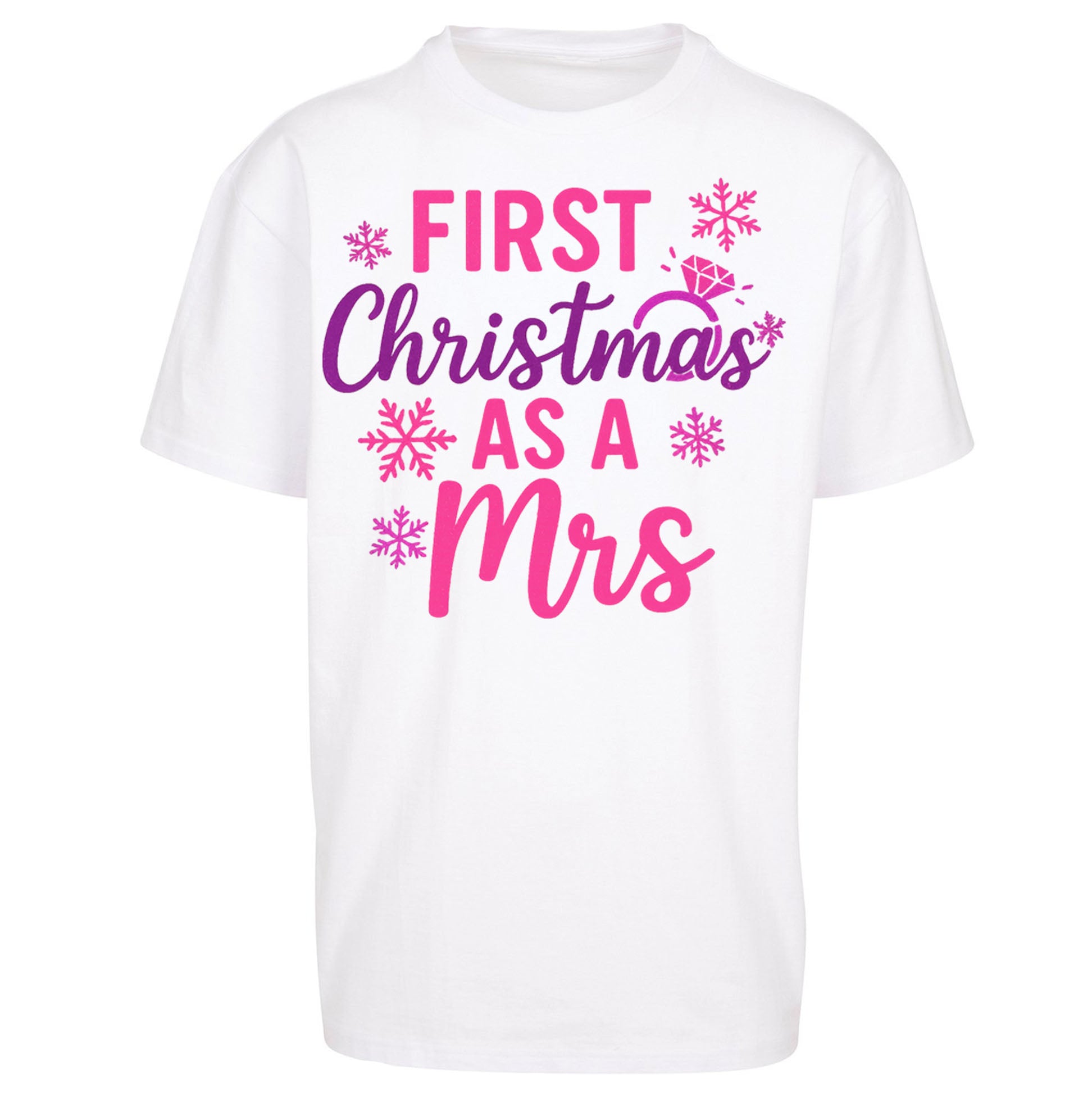 First Christmas As A Mrs Oversized T Shirt