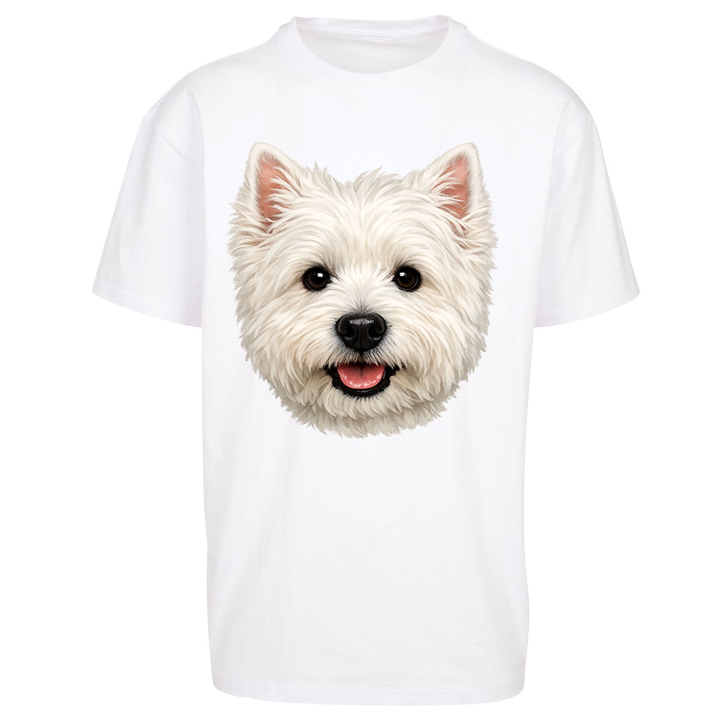 West Highland White Terrier Dog Face Oversized T Shirt