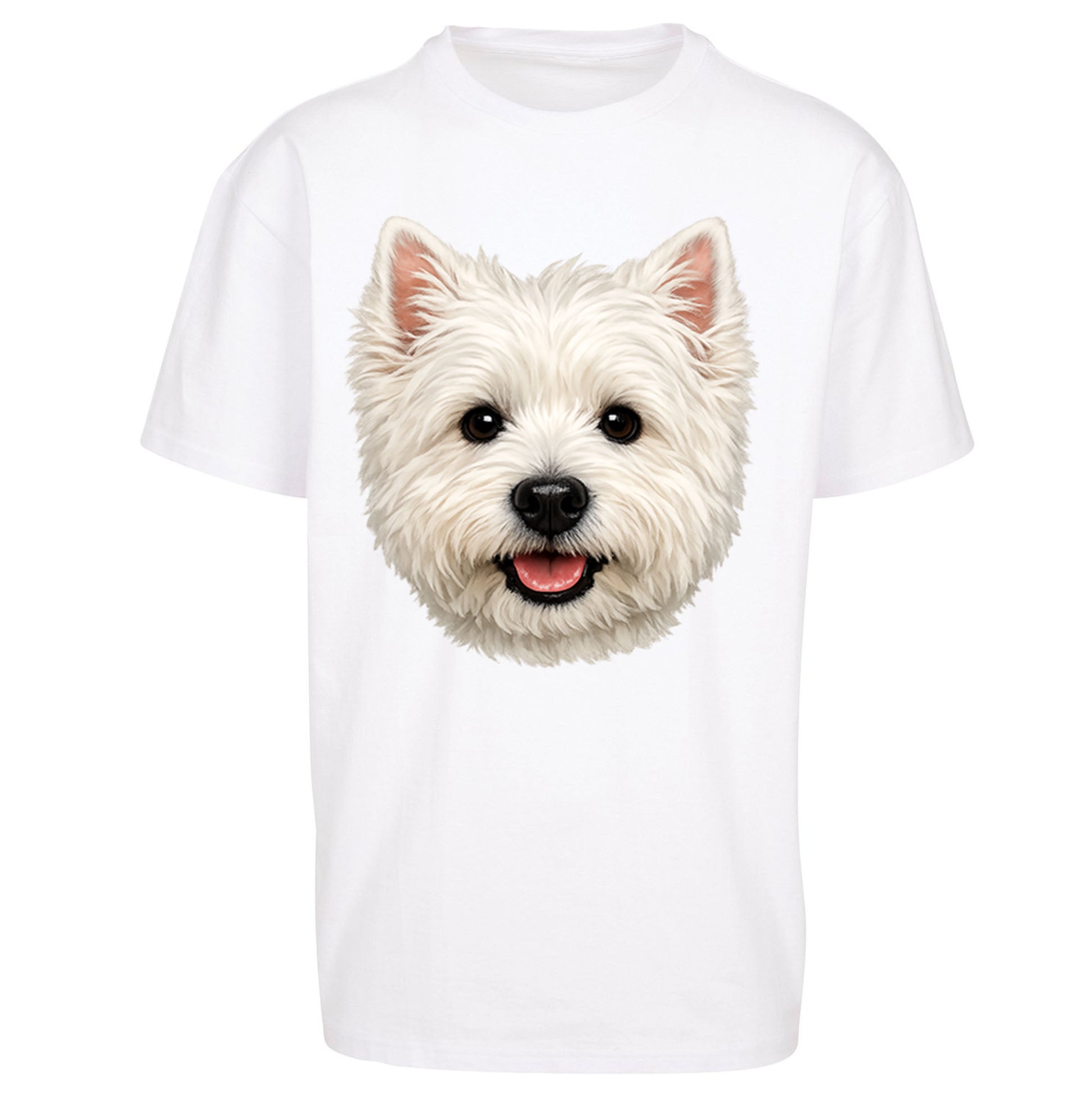 West Highland White Terrier Dog Face Oversized T Shirt