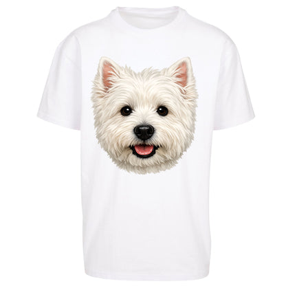 West Highland White Terrier Dog Face Oversized T Shirt