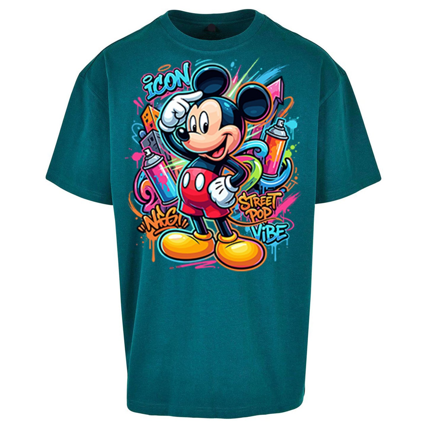 Graffiti Mickey Oversized T Shirt