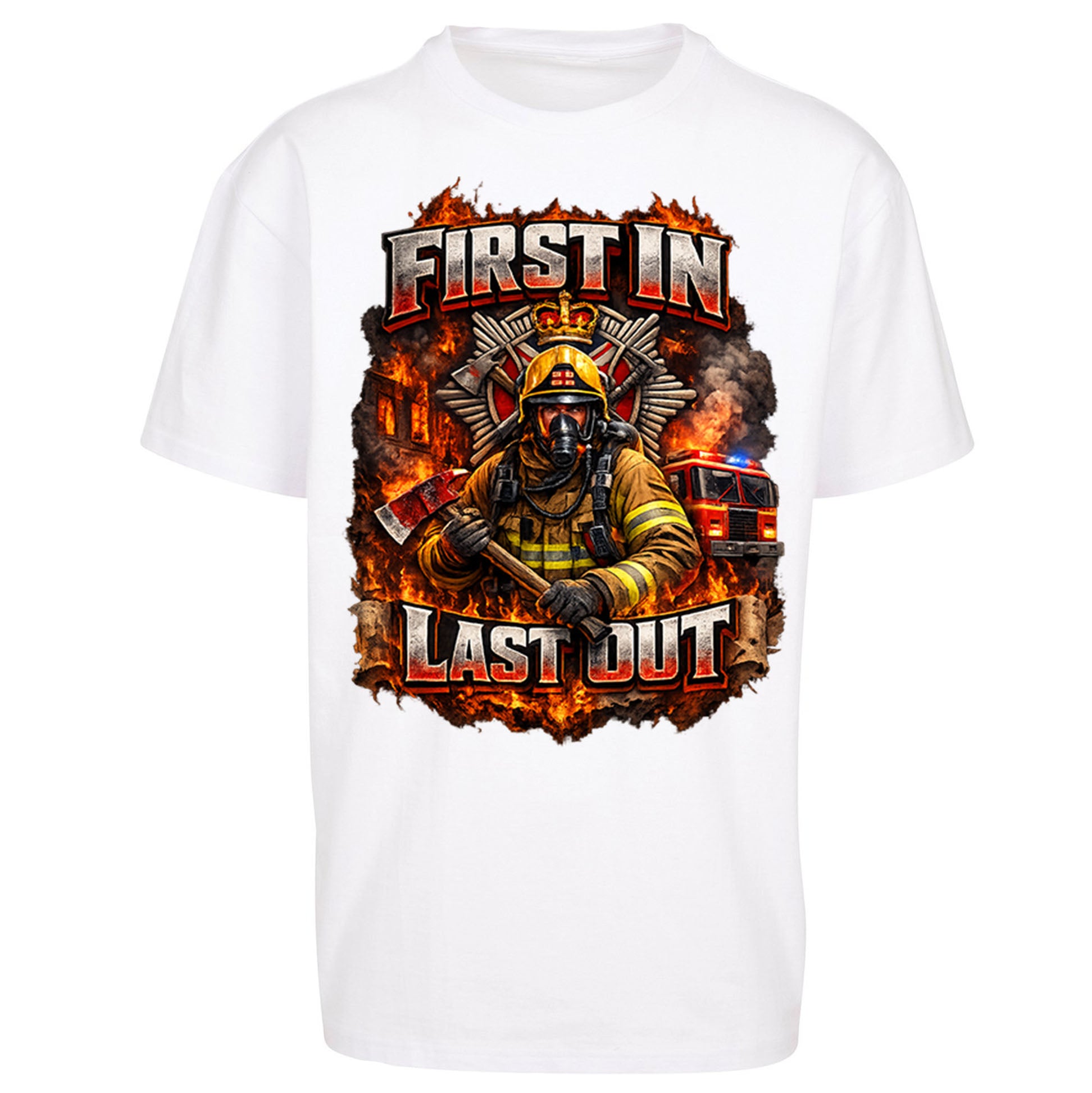 Firefighter First in Last Out Oversized T Shirt