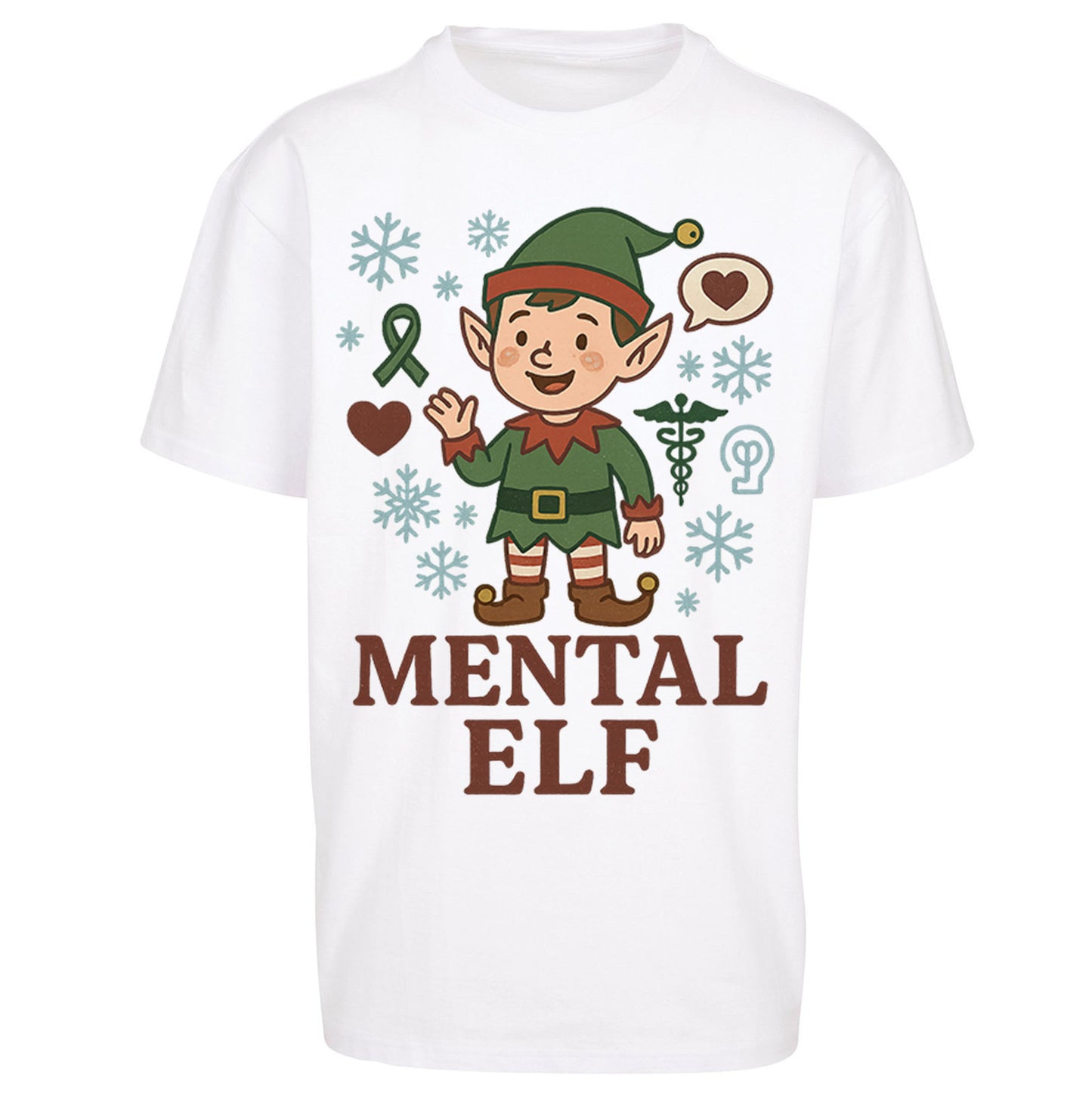 Mental Health Christmas Oversized T Shirt