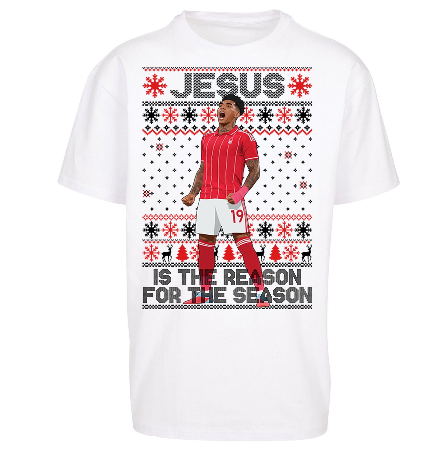 Nottm Forest FC Christmas Oversized T Shirt