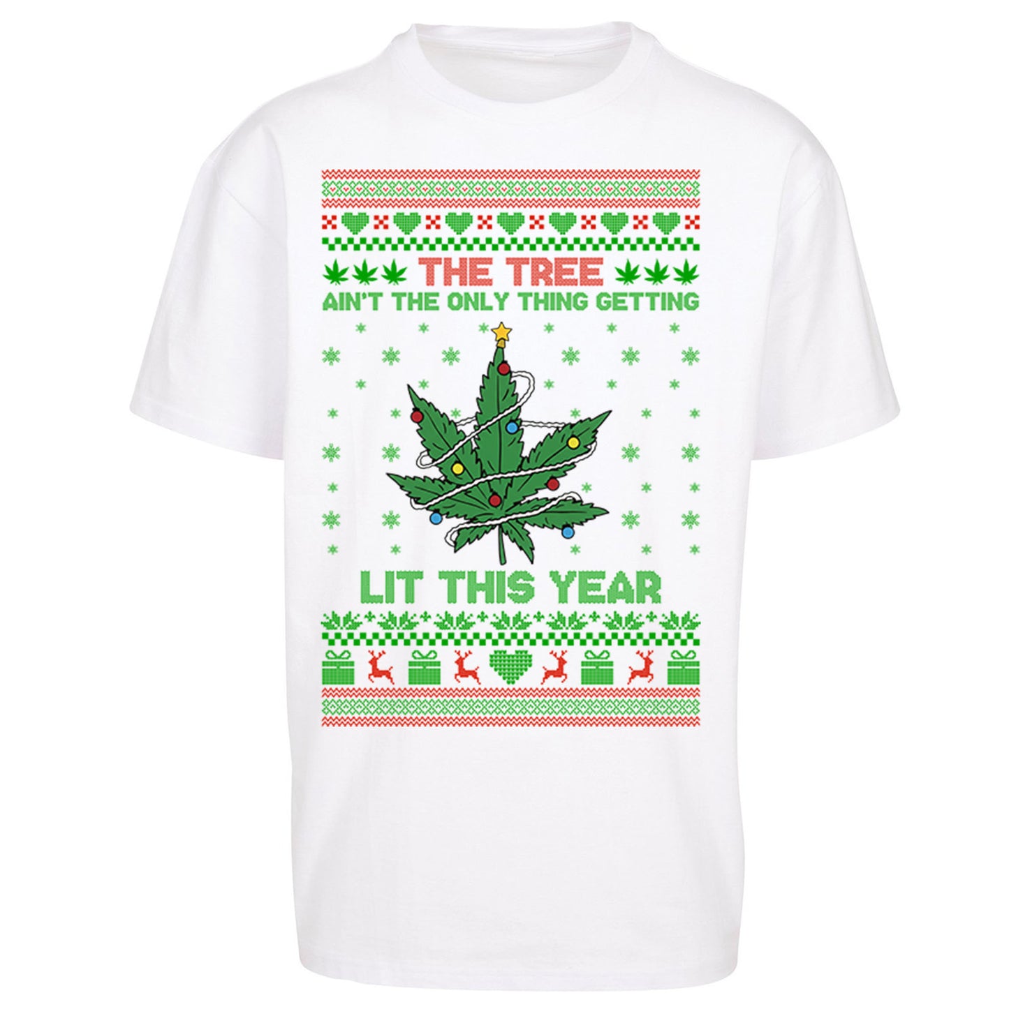 Cannabis Christmas Oversized T Shirt
