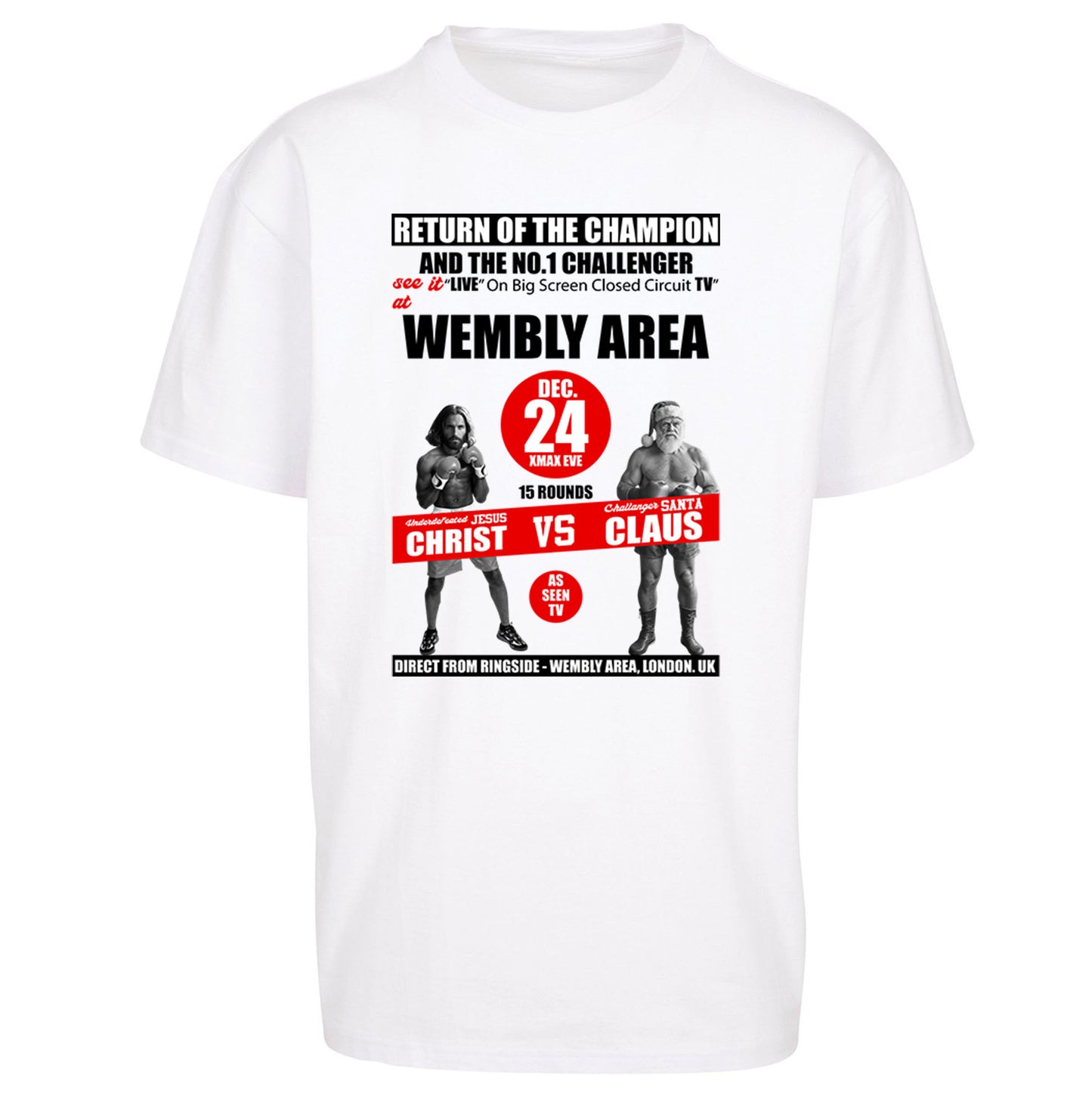 Jesus Christ Vs Santa Claus Oversized T Shirt 