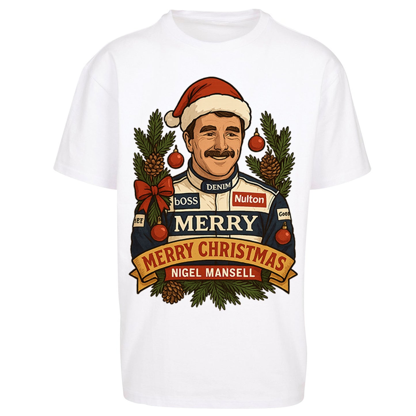 Nigel Mansell Christmas Oversized T Shirt